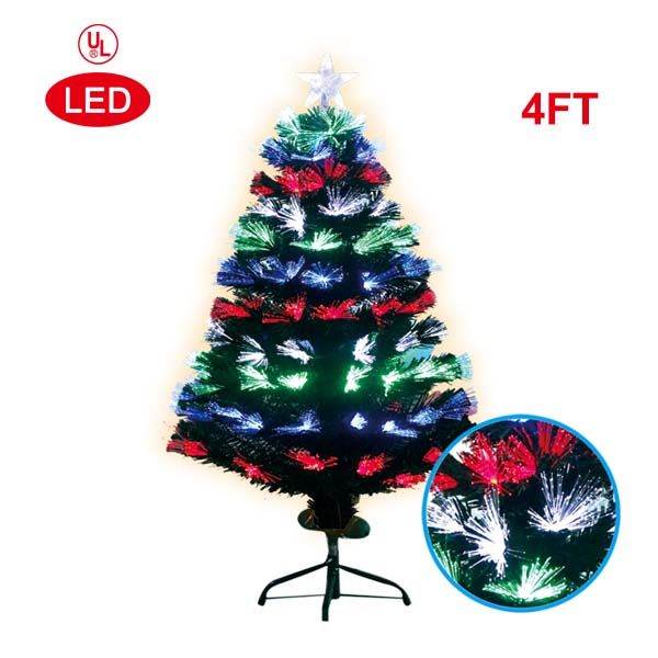 4 Pieces of 4 Foot Optical Fiber Tree 1's PrE-Lit Led ul