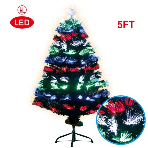 5 Foot Optical Fiber Tree PrE-Lit Led ul