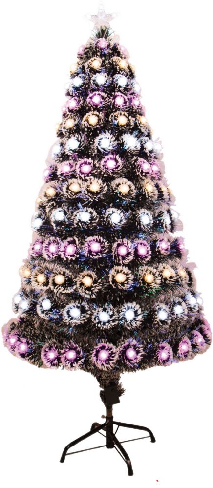 2 Pieces of 4 Foot Optical Fiber Tree PrE-Lit Led ul