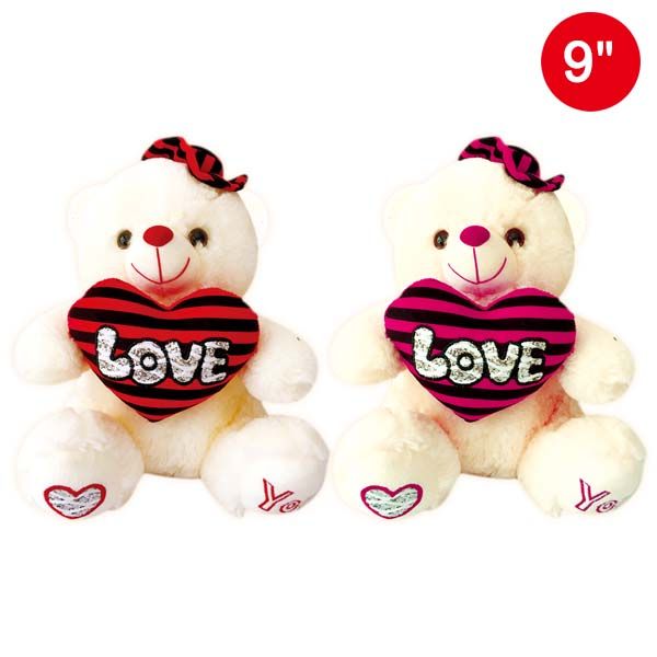 24 Pieces of Nine Inch Bear With Heart And Hat