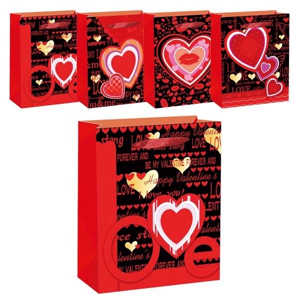 96 Pieces of V-Day 3d Bag 13x18x5.5"/xtra Large
