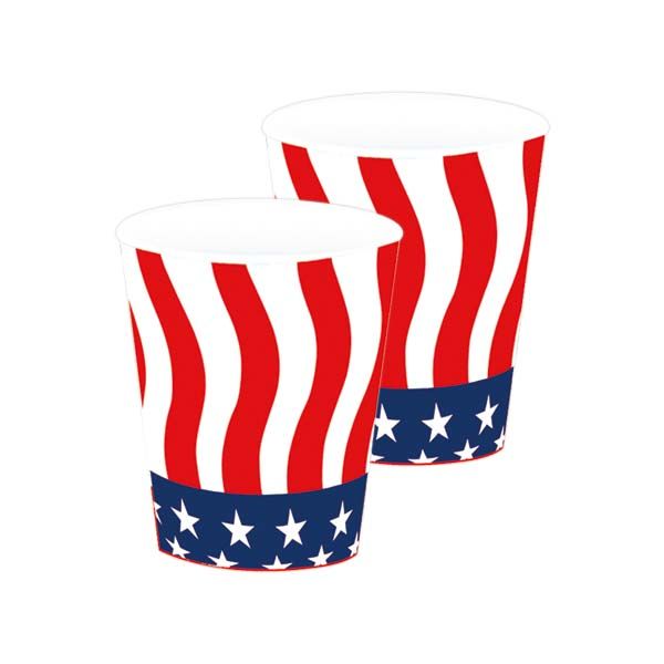 120 Pieces 8 Count Paper Cup Flag - 4th Of July
