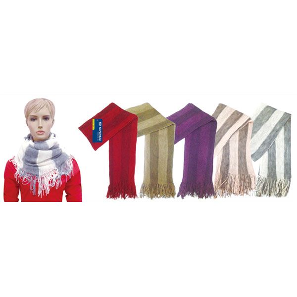 48 Pieces Knit Infinity Scarf Assorted Colors Stripe - Winter Scarves