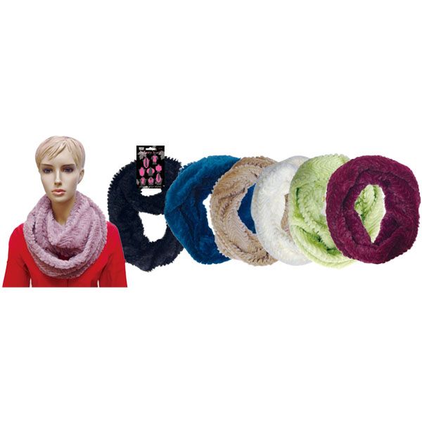 48 Pieces Lady's Infinity Scarf In Assorted Colors - Winter Scarves