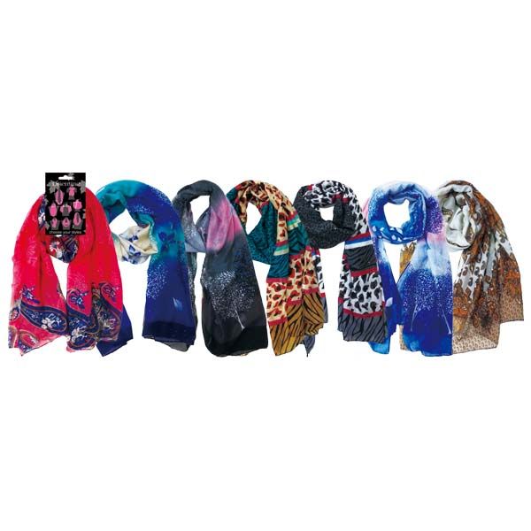 48 Pieces Women's Fashion Light Weight Scarf Assorted Prints - Winter Scarves