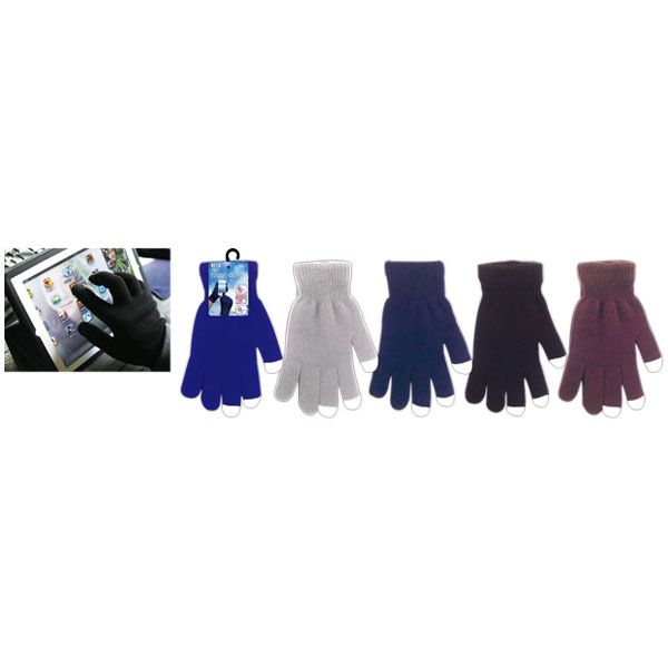 72 Pairs Touch Gloves Assorted Colors - Knitted Stretch Gloves