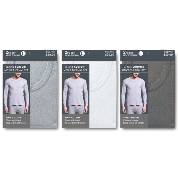 24 Pieces of Men's Thermal Sets Size Assorted Colors