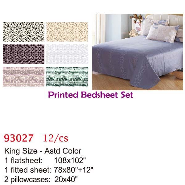 12 Wholesale Printed Bed Sheet Set/king