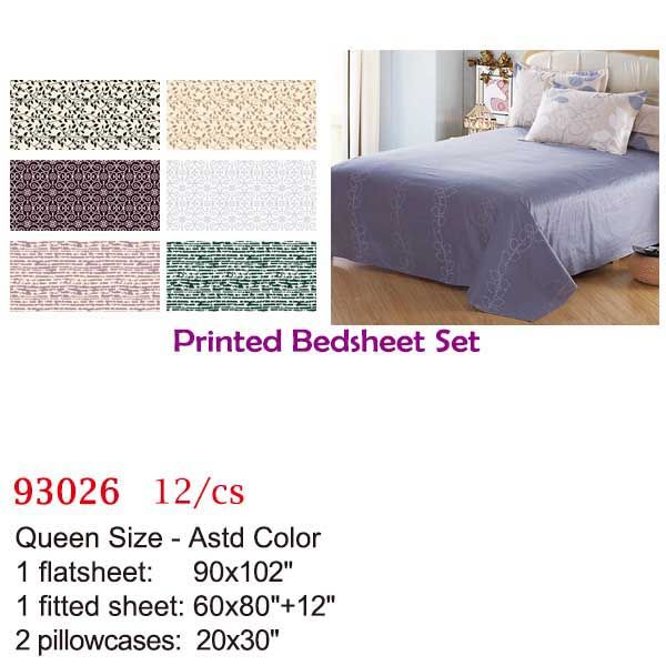 12 Pieces Printed Bed Sheet Set/queen - Comforters & Bed Sets