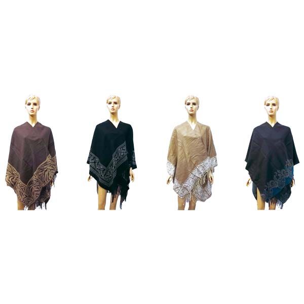 12 Pieces Lady's Woolen Cloak Assorted Colors - Winter Pashminas and Ponchos
