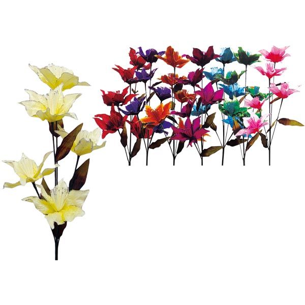 48 Pieces 45"/5 Heads Flower With Glitter - Artificial Flowers