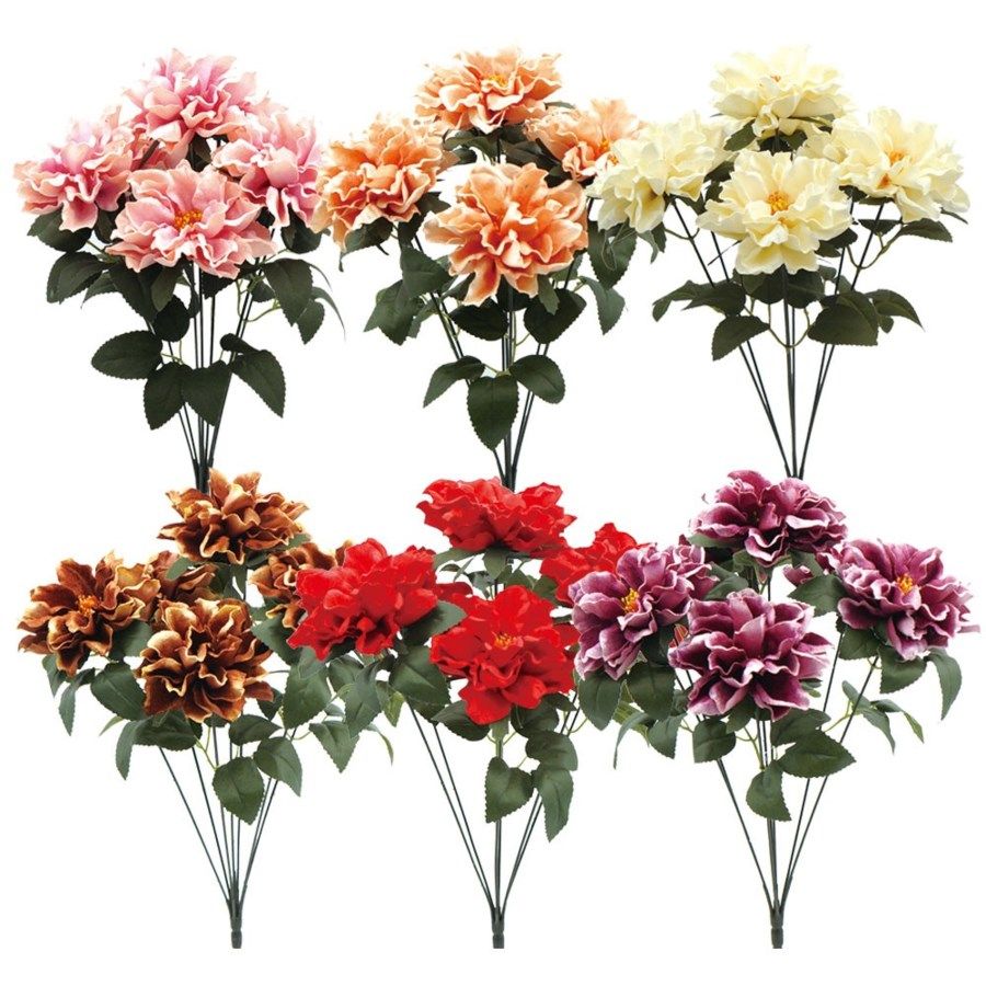 24 Pieces Seven Head Silk Flower Assorted Colors - Artificial Flowers