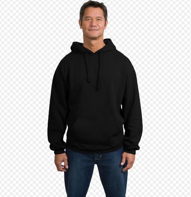 24 Pieces Big Man Hooded Pullover Sweatshirt In Black - Mens Sweat Shirt