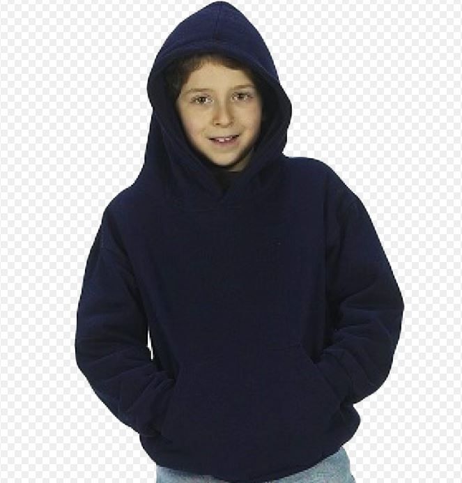 24 Pieces of Youth Hooded Pullover Sweatshirts In Navy