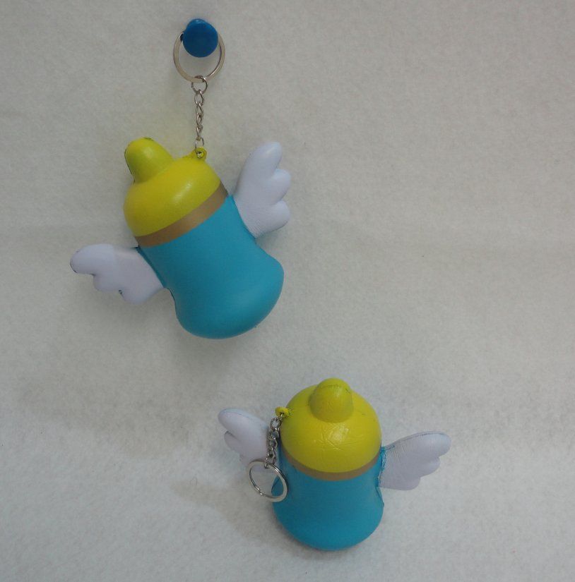 24 Pieces Slow Rising Squishy Toy Key Chain *baby Bottle - Key Chains