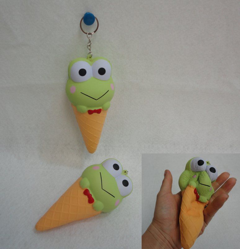 24 Pieces Slow Rising Squishy Toy Key Chain *frog In Cone - Key Chains