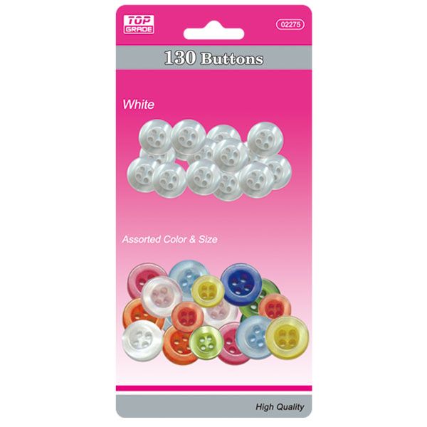 96 Pieces Buttons White And Colored Set - Sewing Supplies