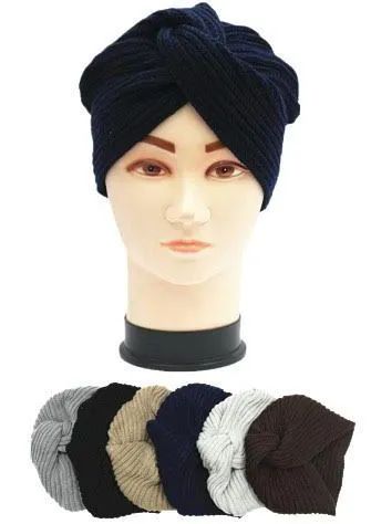 36 Pieces Ladies Fashion Winter Knit Turban Hat - Fashion Winter Hats