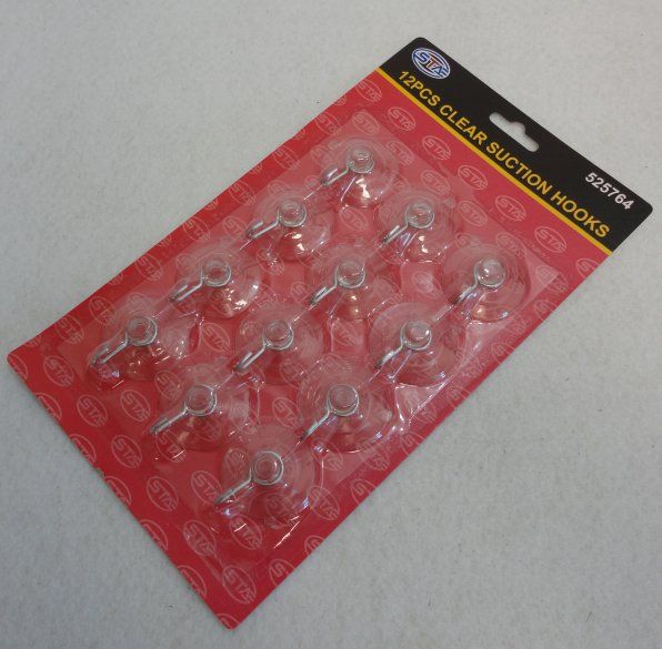 36 Pieces 12 Piece Clear Suction Cup Hooks - Hooks