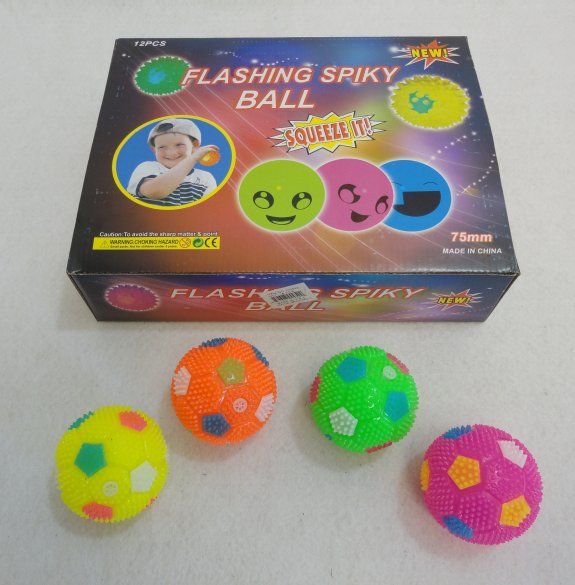 48 Pieces 2.5" Flashing Squeaky Spike Ball - Balls