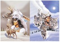 50 Pieces 3d Picture 9703--American Indian With Snow - Wall Decor