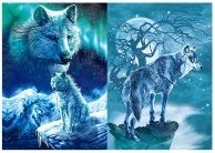 50 Pieces 3d Picture 9705--Snowy Night Wolves - Wall Decor
