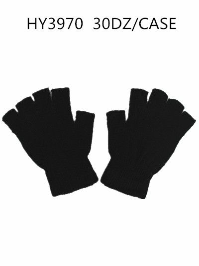60 Pairs Unisex Winter FingeR-Less Gloves Black - Knitted Stretch Gloves