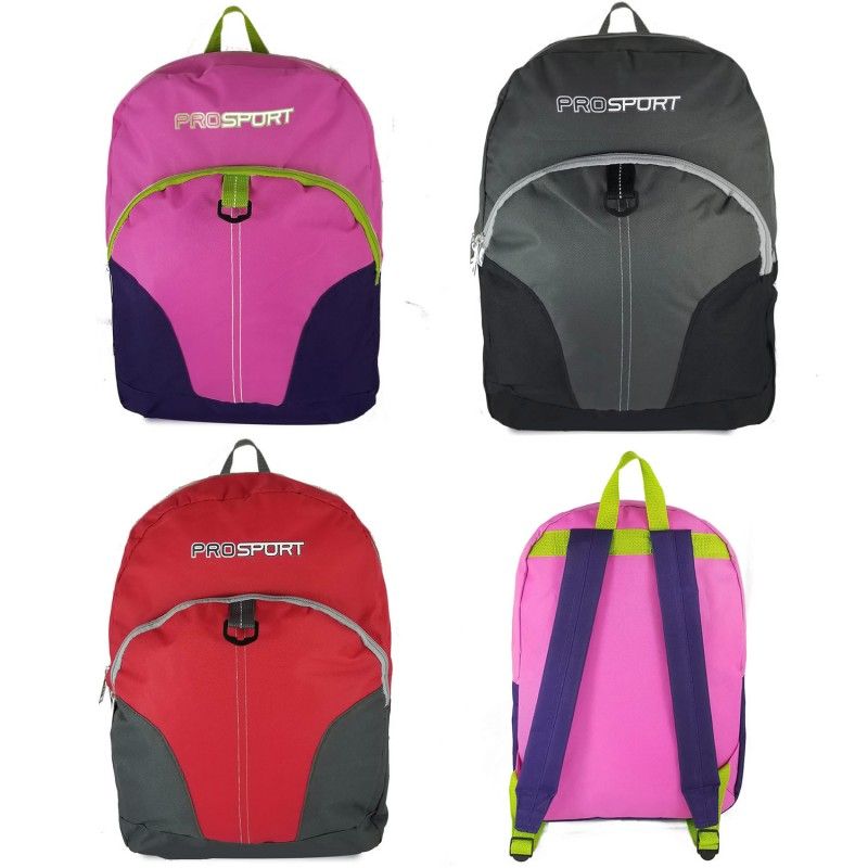 24 Pieces 17" Sport Backpacks In 3 Colors - Case Of 24 - Backpacks 17"