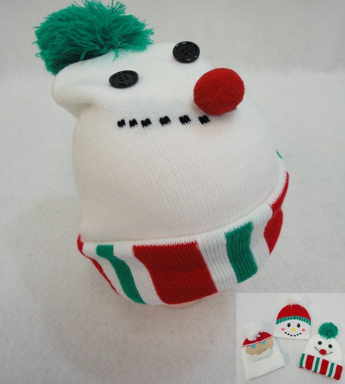 48 Pieces of Kid's Knit Hat [snowman And Santa]