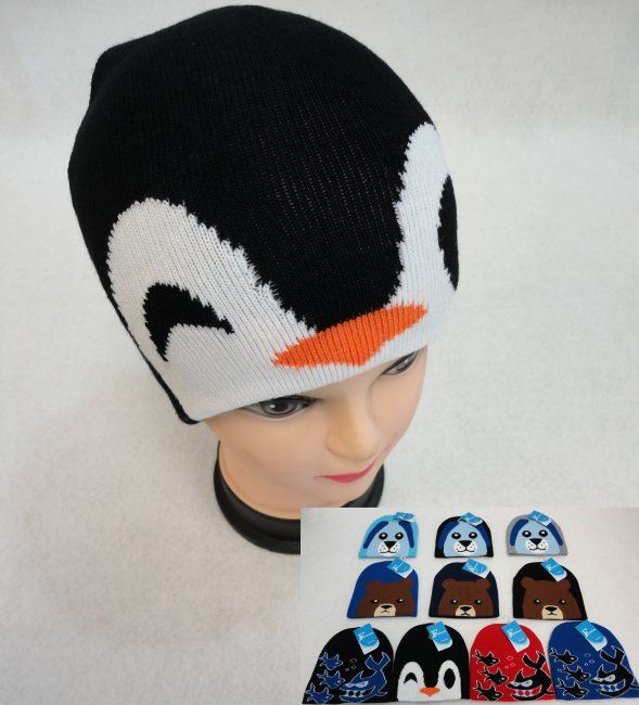48 Pieces Child's Assorted Animal Knit Hat - Junior / Kids Winter Hats
