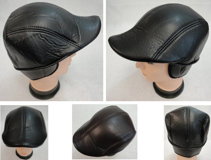 48 Pieces Warm Ivy Cap With Ear Flaps LeatheR-Like Assorted Colors - Fedoras, Driver Caps & Visor