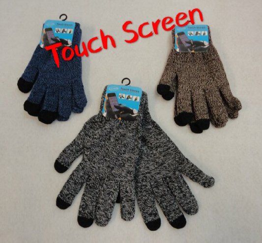 48 Wholesale Touch Screen Gloves [variegated]