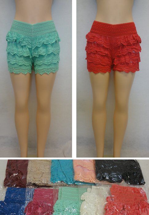 24 Wholesale Ladies Fashion Crochet Shorts