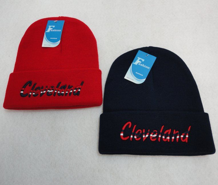 48 Pieces Knitted Toboggan Wavy Cleveland N/r - Winter Beanie Hats