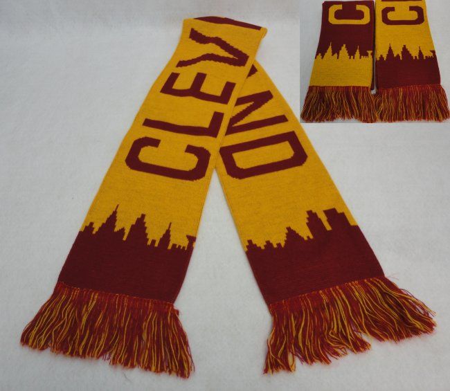 48 Pieces Cleveland Skyline Knitted Scarf With Fringe - Winter Scarves