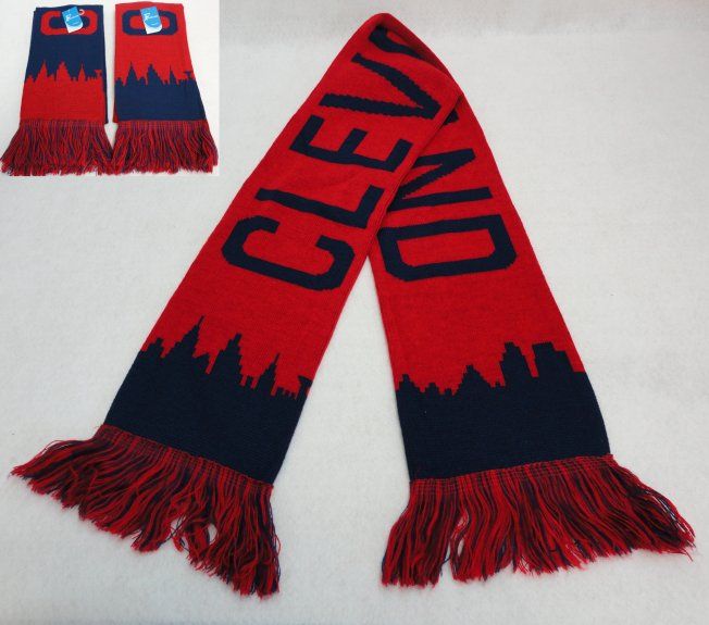 24 Pieces of Cleveland Skyline Knitted Scarf With Fringe