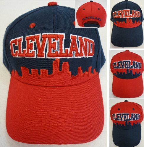 48 Pieces Leveland Skyline Hat [navy/red] - Baseball Caps & Snap Backs