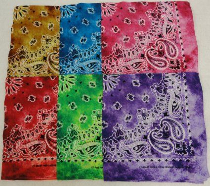 96 Pieces BandanA-Tie Dye Paisley Assortment - Bandanas