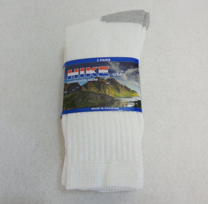 96 Pairs 3 Pair White/gray Heel Crew Socks 9-11 [hike] - Womens Crew Sock