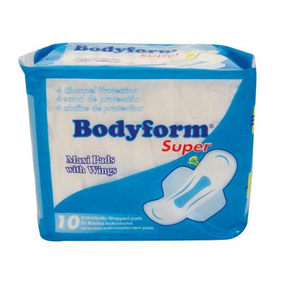 72 Pieces Bodyfo Super Maxi With/wings 10 Count - Personal Care Items