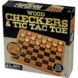 8 Wholesale 2-IN-1 Wood Checkers And Tic Tac Toe Games.