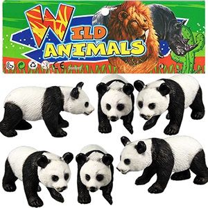 24 Pieces 6 Piece Vinyl Panda Bears - Animals & Reptiles