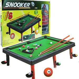 12 Pieces Tabletop Snooker Pool Table. - Dominoes & Chess