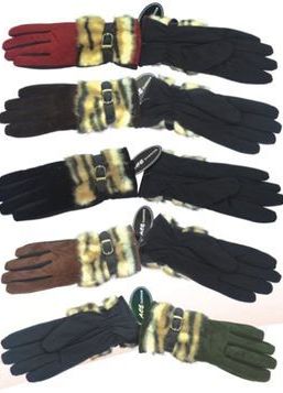 72 Pairs Women's Glove With Faux Fur - Knitted Stretch Gloves