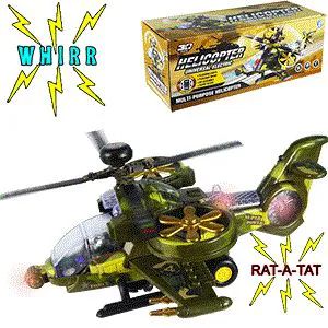24 Pieces BumP-N-Go Army Helicopters W/sound & Lights - Cars, Planes, Trains & Bikes