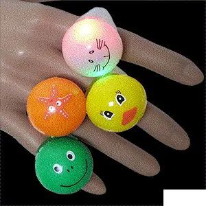 144 Pieces Flashing Animal Jelly Rings. - Light Up Toys
