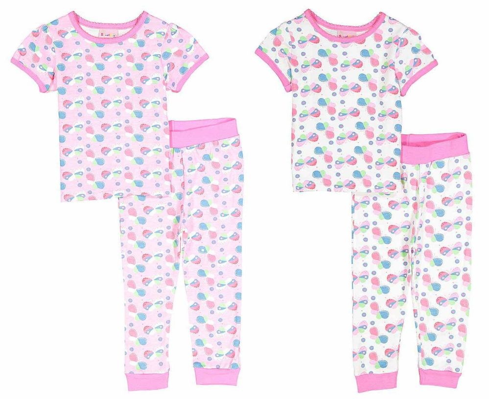 24 Wholesale Infant Girls Pajama - Seashell Prints - Sizes 6-24m