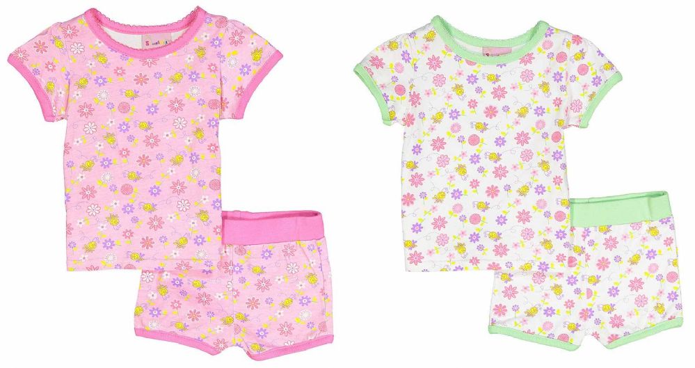 24 Pieces of Infant Girls Pajama - Flower Prints - Sizes 6-24m