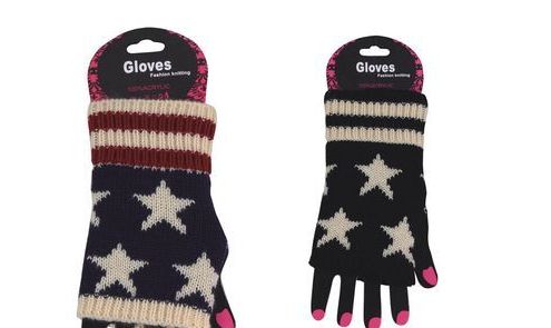 72 Pairs Womens Fashion Fingerless Usa Star Print Cotton Glove Hand Warmer - Arm & Leg Warmers