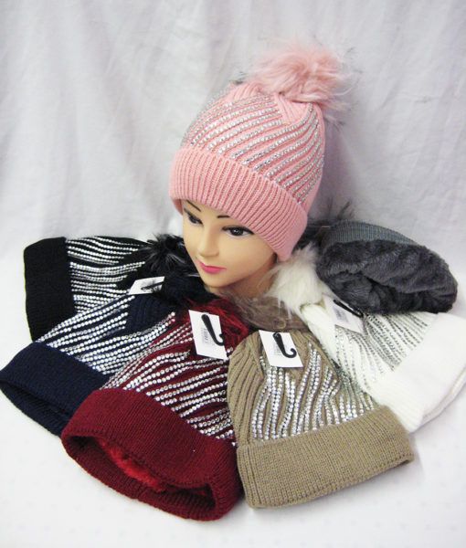 36 Pieces Womens Winter Fashion Beanie With Rhinestones - Winter Beanie Hats